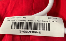 Load image into Gallery viewer, New York &amp; Company Womens Red Pleated 3/4 Sleeve Round Neck Sheath Dress Size S

