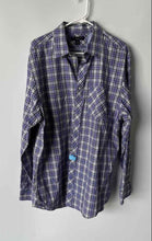 Load image into Gallery viewer, Banana Republic Mens Blue Plaid Cotton Slim Fit Button-Down Dress Shirt Size XL
