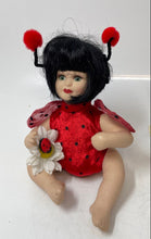 Load image into Gallery viewer, Small Collectible Porcelain Cutie Dolls In Ladybug &amp; Daisy Flower Outfits 2 Pcs
