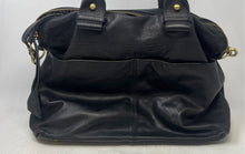Load image into Gallery viewer, Sorial Womens Black Leather Double Handle Pockets Zip Top Lined Shoulder Bag
