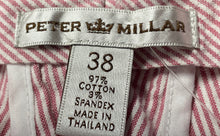 Load image into Gallery viewer, Peter Millar Mens Pink Striped Seersucker Flat Front Golf Chino Shorts Size 38
