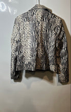 Load image into Gallery viewer, Philosophy Womens Gray Beige Snake Print Faux Leather Biker Jacket Size S
