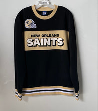 Load image into Gallery viewer, Ultra Game Mens Black And Beige NFL New Orleans Saints Pullover Sweatshirt Sz M
