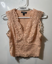 Load image into Gallery viewer, Express Womens Pink Lace Front Sleeveless V-Neck Pullover Tank Top Size XS
