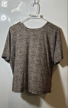Load image into Gallery viewer, Michael Kors Womens Brown Leopard Print Short Sleeve Pullover Blouse Top Size M
