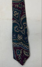 Load image into Gallery viewer, Pierre Cardin Mens Green Multicolor Paisley Print Silk Adjustable Pointed Tie
