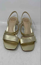 Load image into Gallery viewer, Vince Camuto Womens Savesha Gold Tone Leather Kitten Slingback Sandals Size 7.5M
