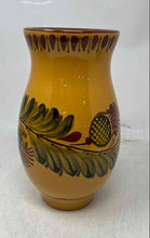 Load image into Gallery viewer, Pottery Barn Yellow Brown Floral Round Edge Home Decorative Vase
