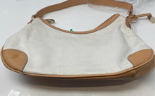 Load image into Gallery viewer, Liz Claiborne Womens Beige Brown Monogram Inner Pockets Zipper Shoulder Handbag
