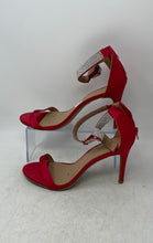 Load image into Gallery viewer, Christian Siriano Womens Red Rhinestone Stiletto Heel Ankle Strap Sandals Sz 11

