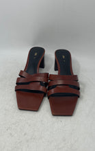 Load image into Gallery viewer, Zara Womens Brown Leather Slip-On Block Heel Mule Sandals Size EUR 41
