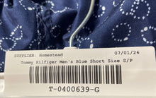 Load image into Gallery viewer, Tommy Hilfiger Mens Blue Circle Print Signature Stripe Lace-Up Swim Trunks Sz S
