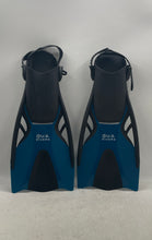 Load image into Gallery viewer, U.S. Divers Blue Black Water Sports Fins &amp; Snorkel Set Size L/XL With Bag
