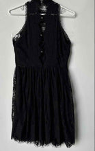 Load image into Gallery viewer, Free People Womens Black Verushka Lace Sleeveless Mock Neck Mini Dress Size 4
