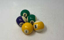 Load image into Gallery viewer, Billiard Pool Ball 5 Pcs Mixed Replacement Solid Stripe Yellow Green Purple
