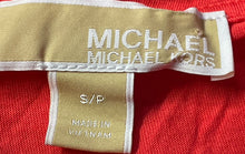 Load image into Gallery viewer, Michael Kors Womens Red Short Cold Shoulder Sleeve V-Neck Blouse Top Size S
