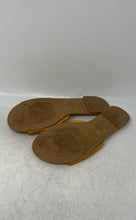 Load image into Gallery viewer, Express Womens Yellow Beige Open Toe Slip-On Flat Heel Slide Sandals Size 7
