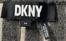 Load image into Gallery viewer, DKNY Womens Gray Beige Striped Long Sleeve Crew Neck Pullover Sweater Size XS
