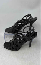 Load image into Gallery viewer, Via Spiga Womens Dark Gray Leather Open Toe Stiletto Strappy Heels Size 8.5M
