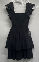 Load image into Gallery viewer, Express Womens Black Square Neck Smocked Tiered Fit &amp; Flare Dress Sz XXS w/ Tag
