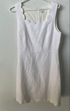 Load image into Gallery viewer, J.Crew Womens White Sleeveless Square Neck Scalloped Hem Mini Dress Size 6
