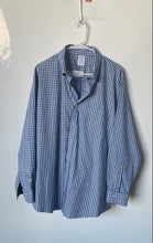 Load image into Gallery viewer, Brooks Brothers Mens White Blue Plaid Long Sleeve Collared Dress Shirt Size 16.5
