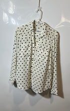 Load image into Gallery viewer, Express Womens Portofino White Polka Dot Long Sleeve Button-Up Shirt Size S
