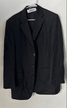 Load image into Gallery viewer, Mario Rinaldi Mens Black White Striped Blazer &amp; Pants 2 Piece Suit Set Size 42L
