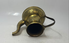 Load image into Gallery viewer, Vintage Solid Brass Tableware Ewer Pitcher Creamer Etched Flowers India
