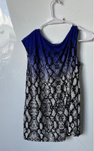 Load image into Gallery viewer, Calvin Klein Womens Blue Black Printed Sleeveless Blouse Top Size N/S
