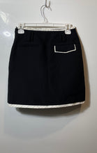 Load image into Gallery viewer, Zara Womens Black White Striped Trim Pocket Side Slit &amp; Zip Mini Skirt Size XS
