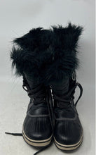 Load image into Gallery viewer, Sorel Girls Tofino II NY2419-010 Black Faux Fur Ice Winter Snow Boots Size 3
