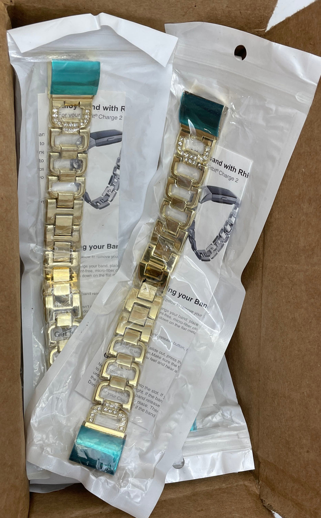 3Lb 7.7Oz Alloy Band with Rhinestones For your Fitbit Charge 2 (22Pcs).