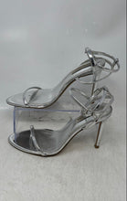 Load image into Gallery viewer, Steve Madden Womens Theresa Silver Open Toe Buckle Strappy Heels Size 8 M
