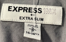 Load image into Gallery viewer, Express 1MX Mens Gray Long Sleeve Extra-Slim Fit Dress Shirt Size S 14 - 14 1/2
