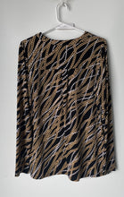 Load image into Gallery viewer, Michael Kors Womens Multicolor Chain Print Long Sleeve Blouse Top Size L
