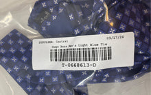 Load image into Gallery viewer, Hugo Boss Mens Light Blue Printed Silk Adjustable Keeper Loop Designer Tie
