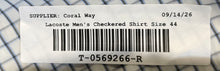 Load image into Gallery viewer, Lacoste Mens Blue White Check Cotton Long Sleeve Button-Up Shirt Size EUR 44
