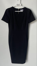 Load image into Gallery viewer, Calvin Klein Womens Black Short Sleeve Back Zip Sheath Dress Size 10
