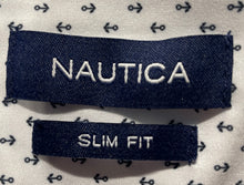 Load image into Gallery viewer, Nautica Mens White Anchor Long Sleeve Slim Fit Dress Shirt L 16-16 1/2 With Tag
