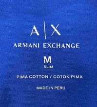 Load image into Gallery viewer, Armani Exchange Mens Blue Graphic Print Cotton Slim-Fit Pullover T-Shirt Size M
