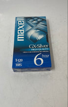 Load image into Gallery viewer, Maxell GX-Silver T-120 6-Hour High Quality Blank VHS Videocassette Sealed

