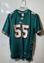 Load image into Gallery viewer, Reebok Boys Green Miami Dolphins Joey Porter #55 Football Jersey Size Large
