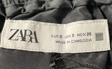 Load image into Gallery viewer, Zara Womens Gray Slash Pockets Pleated Front Drawstring Wide-Leg Ankle Pants S
