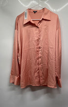 Load image into Gallery viewer, Express Womens Orange Long Sleeve Boyfriend Portofino Button-Up Shirt Size L
