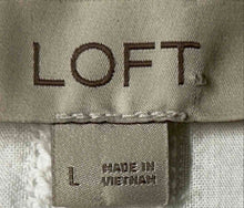 Load image into Gallery viewer, Loft Womens White Cotton Short Sleeve Collared Button Front Blouse Top Size L
