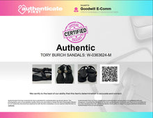 Load image into Gallery viewer, Authentic Tory Burch Womens Eleanor Black Thong Sandals Size 9M Damaged Worn
