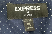 Load image into Gallery viewer, Express Mens Blue Polka Dot Classic Long Sleeve Dress Shirt Size XXL 18-18.5
