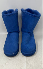 Load image into Gallery viewer, UGG Womens Bailey Bow Blue Suede Round Toe Pull-On Ankle Snow Boots Size 7
