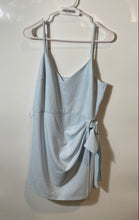 Load image into Gallery viewer, French Connection Womens Light Blue Spaghetti Strap Back Zip Mini Dress Size L
